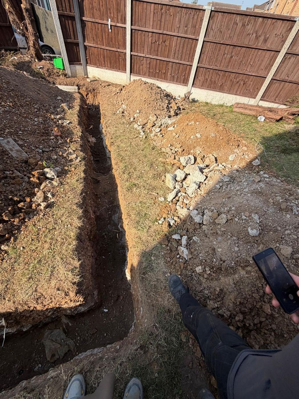 Footing trench detail before concrete pour